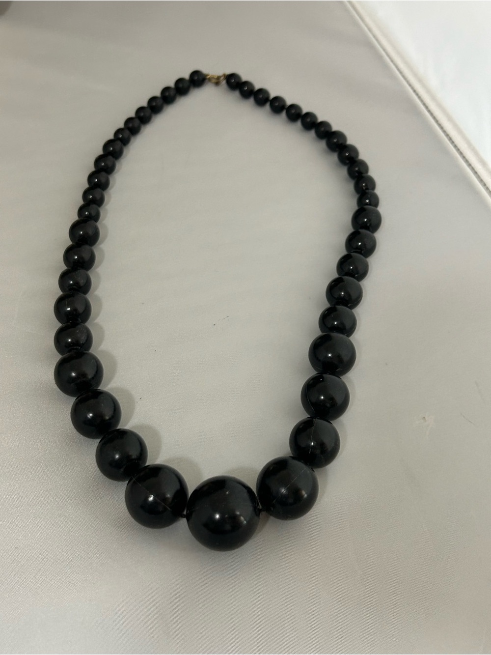 Vintage Black Beaded Necklace Classic Style